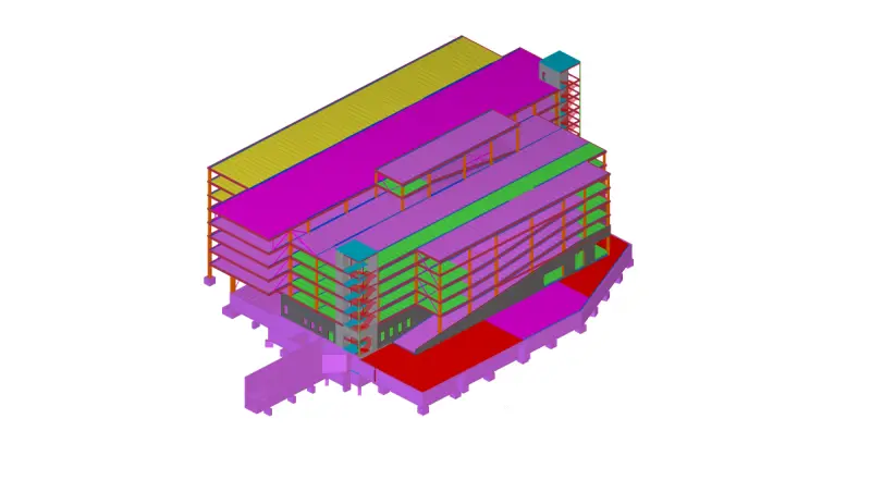 Multi-storey carpark with storage area